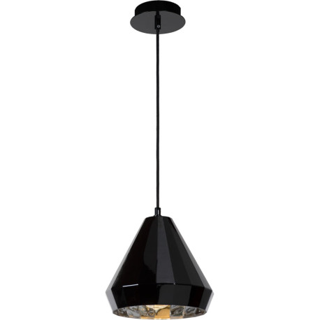 Suspension design métal noir et verre Marvine