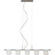 Suspension design métal satin chromé et verre blanc mat Loriane