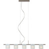 Suspension design métal satin chromé et verre blanc mat Loriane