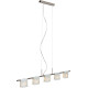 Suspension design métal satin chromé et verre blanc mat Loriane