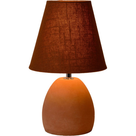 Lampe de table classique en béton et tissu brun Myro