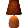 Lampe de table classique en béton et tissu brun Myro