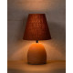 Lampe de table classique en béton et tissu brun Myro