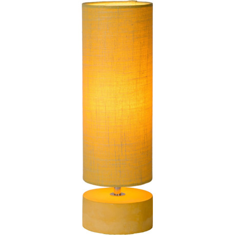 Lampe de table baroque béton et lin jaune Maryse