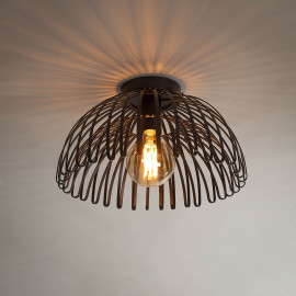Plafonnier rond moderne en métal anthracite Cevenne