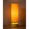 Lampe de table baroque béton et lin jaune Maryse