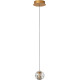 Suspension LED moderne verre et métal 1 boule Esmeralda