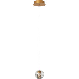 Suspension LED moderne verre et métal 1 boule Esmeralda