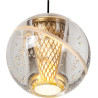 Suspension LED moderne verre et métal 1 boule Esmeralda
