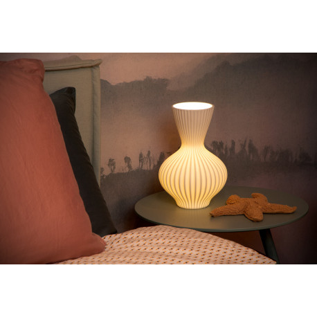 Lampe de table classique porcelaine blanc Leticia