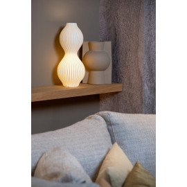 Lampe de table classique porcelaine rond blanc Leticia