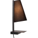 Lampe de chevet campagnard acier et tissu Keria