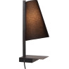 Lampe de chevet campagnard acier et tissu Keria