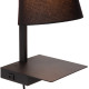 Lampe de chevet campagnard acier et tissu Keria