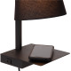 Lampe de chevet campagnard acier et tissu Keria