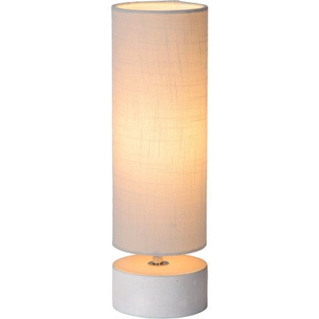 Lampe de table baroque béton et lin bleu clair Maryse