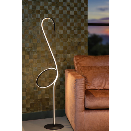 Lampadaire LED moderne acier flamand rose Isidor