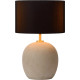 Lampe de table contemporaine en béton tissu et métal or mat Lutèce