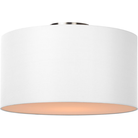 Plafonnier contemporain coton blanc Ø 45 cm Carolane
