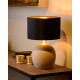 Lampe de table contemporaine en béton tissu et métal or mat Lutèce