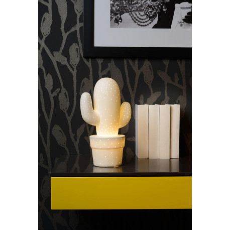 Lampe à poser moderne en céramique blanche Kaktus