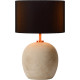 Lampe de table contemporaine en béton tissu et métal cuivre rouge Lutèce