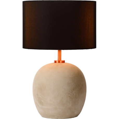Lampe de table contemporaine en béton tissu et métal cuivre rouge Lutèce