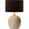 Lampe de table contemporaine en béton tissu et métal cuivre rouge Lutèce