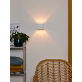 Applique design cube en aluminium blanc Riri