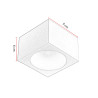 Plafonnier moderne carré en aluminium blanc Hans