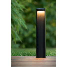 Borne moderne d'extérieur LED en aluminium noir H45 cm Ilea