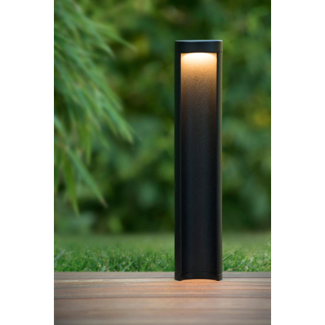 Borne moderne d'extérieur LED en aluminium noir H45 cm Ilea