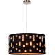 Suspension contemporaine tissu noir et verre Dallas