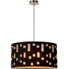 Suspension contemporaine tissu noir et verre Dallas
