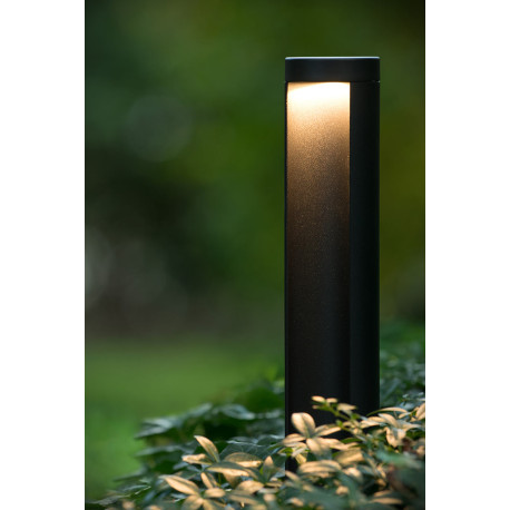 Borne moderne d'extérieur LED en aluminium noir H65 cm Ilea