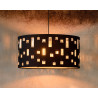 Suspension contemporaine tissu noir et verre Dallas
