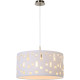Suspension contemporaine tissu blanc et verre Dallas