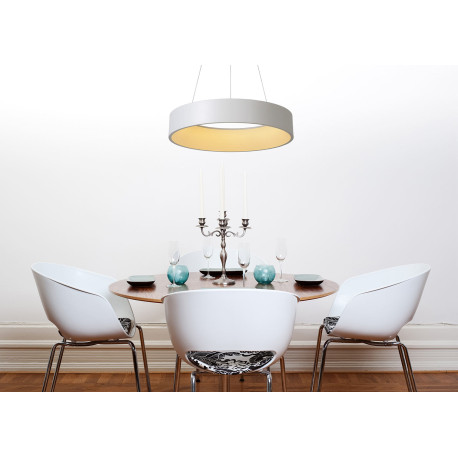 Suspension moderne métal blanc LED Ø60 cm Oli