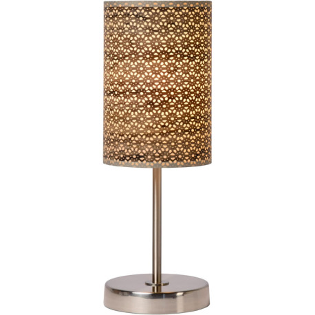 Lampe à poser contemporaine métal et PVC marron Rosace