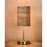 Lampe à poser contemporaine métal et PVC marron Rosace