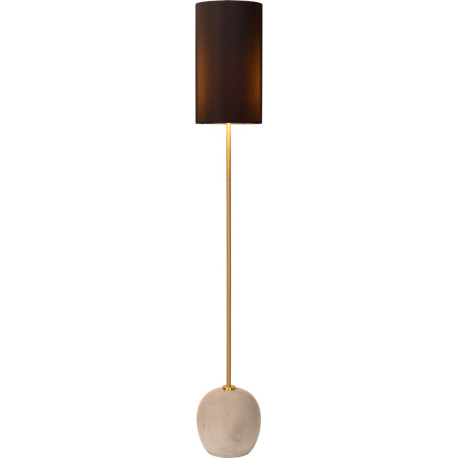 Lampadaire contemporain en béton tissu et métal or mat Lutèce