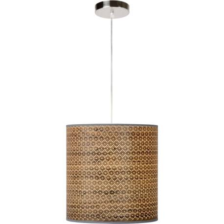 Suspension contemporaine métal et PVC marron Rosace