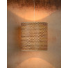 Suspension contemporaine métal et PVC marron Rosace