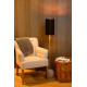 Lampadaire contemporain en béton tissu et métal or mat Lutèce