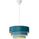 Suspension design ronde en tissu turquoise Ming