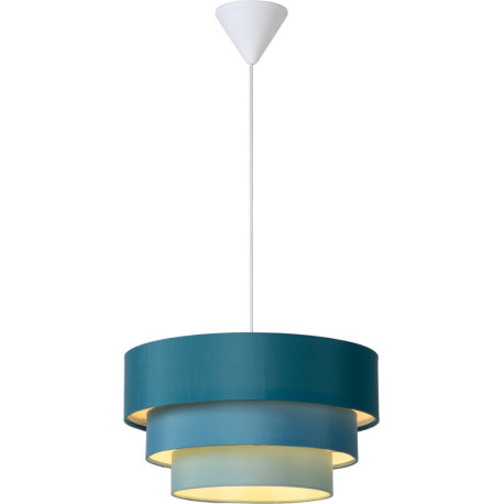 Suspension design ronde en tissu turquoise Ming