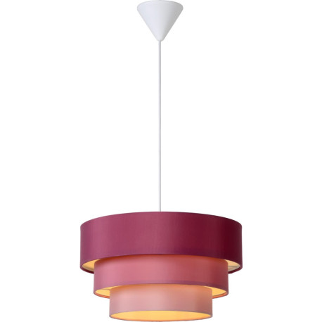 Suspension design ronde en tissu rose Ming