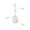 Suspension vintage 1xE27 Mala