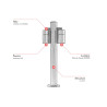 Borne extérieure moderne en acier LED Amel