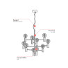 Suspension industrielle 10xE27 en métal Sloan